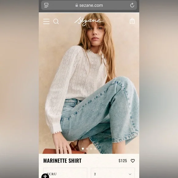 Sezane | Tops | Szane White Marinette Shirt | Poshmark